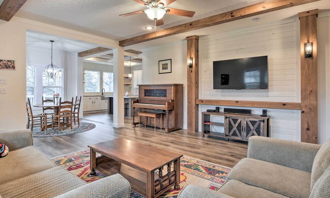 Inman House | Modern Waterfront Home w/ Dock on Lake Bowen!