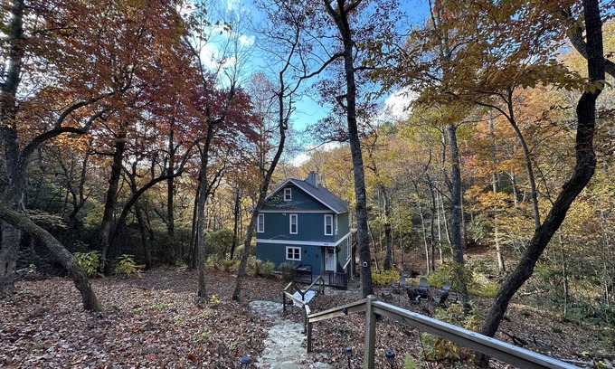 Black Mountain House | Mountain serenity in wooded setting with beautiful creek!