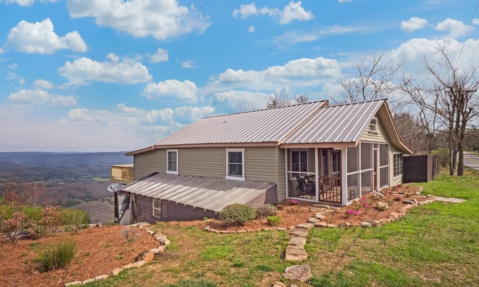 Lookout Mountain House | Mountain view home with a hot tub, washer/dryer, central AC, deck
