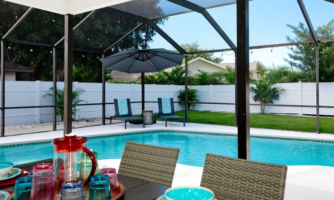 Palma Sola House | Near Anna Maria Island 4 bedroom, luxury home, heated pool, pet friendly