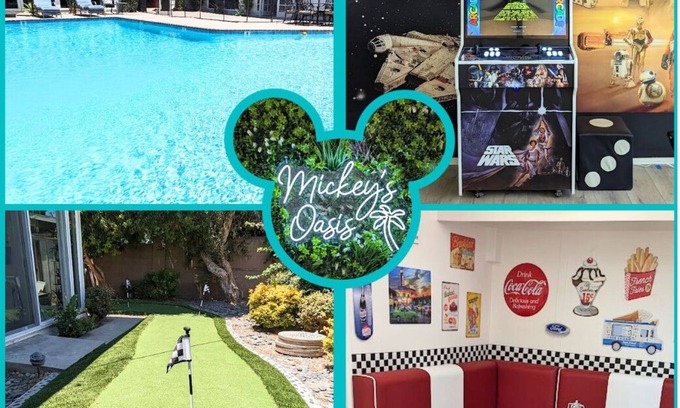 Southwest Anaheim House | Near Disneyland and Knott's Berry Farm Pool house with Arcade, and putting green