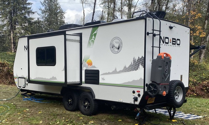 Seaside RV Rental | Nehalem River waterfront fully contained 24-foot RV