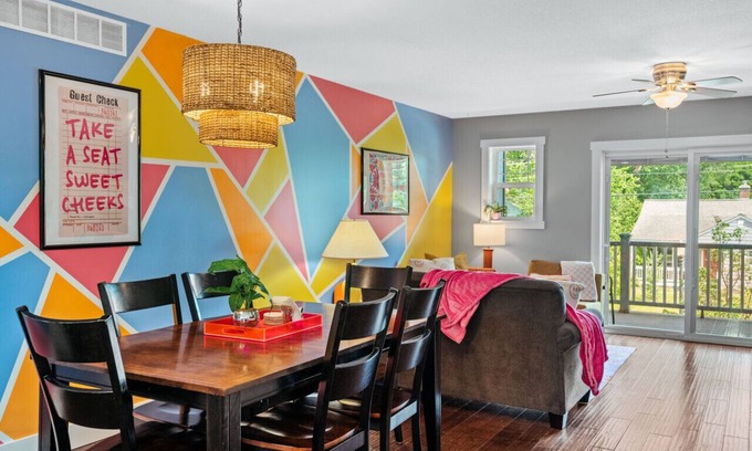 Traverse City Apartment | Neon Nest 3BR Townhome Near Downtown Beach Wineries