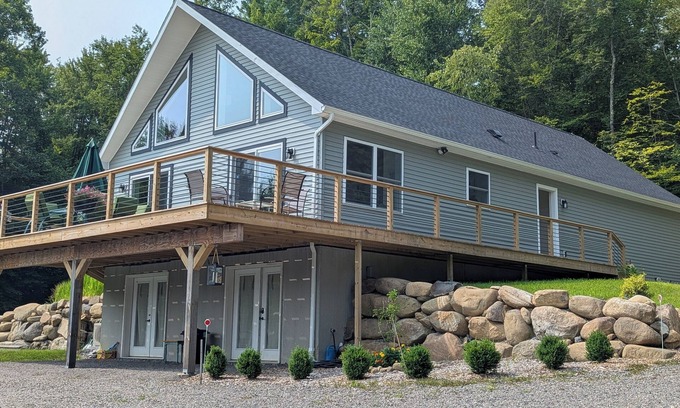 Lake George House | New 3-bedroom, A-frame, ranch home on wooded property minutes from Lake George