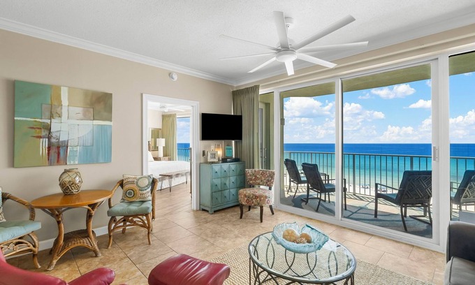 Panama City Beach Condo | NEW Boardwalk Beachfront 603 Updated, Heated Pool, Hot Tub, FREE GOLF and TIX