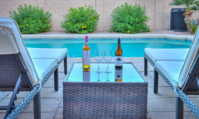 Villago House | New! Casa Grande Oasis! Private Pool, Pet & Kid Friendly, Gas Grill, Fireplace, across from Park