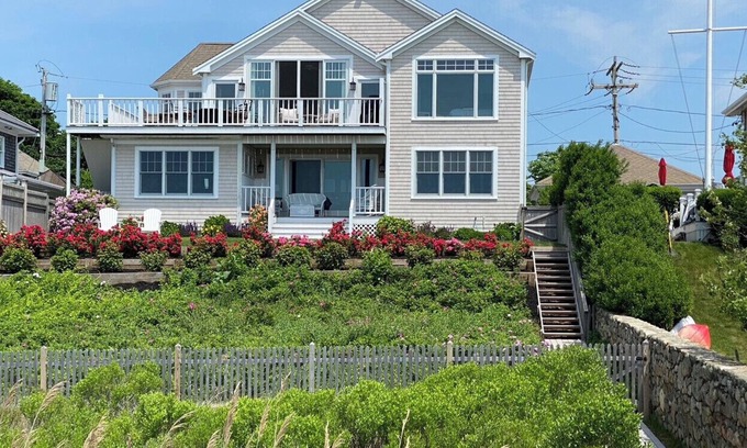 Barnstable County House | NEW LISTING! Beachfront 5BD-Central A/C, Amazing Water Views, on Bayview Beach & Hyannis Harbor