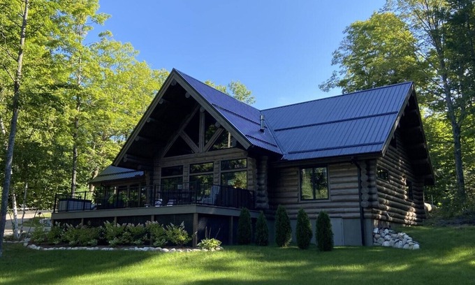 Boyne Falls Cabin | New Log Cabin on beautiful lake in Michigan in America's Summer Golf Capital!