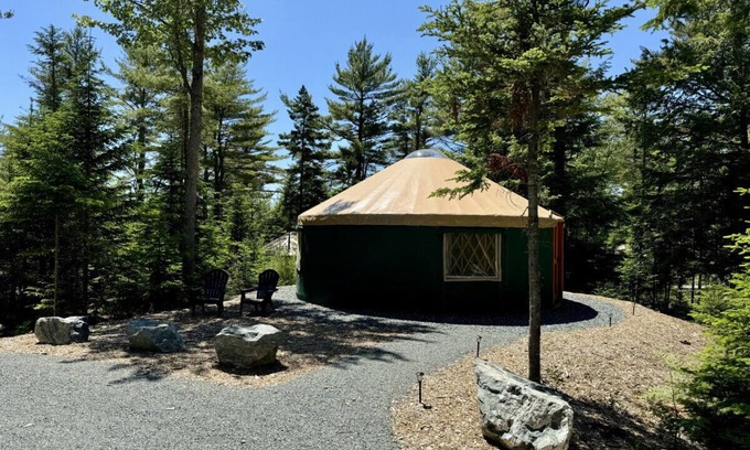 Bar Harbor RV Rental | New luxurious 24’ yurt located in Bar Harbor, Maine with access to Northeast Creek