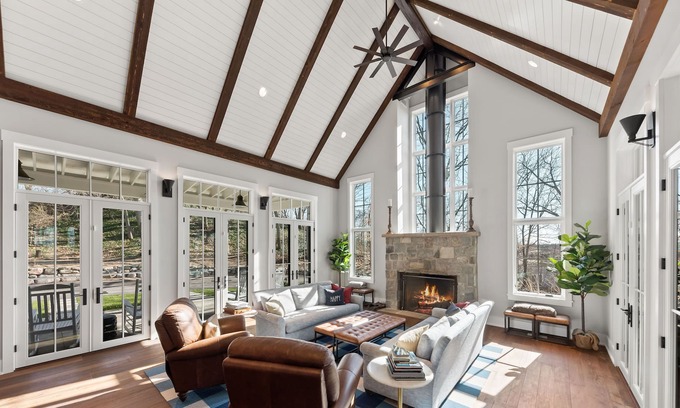 Grand Beach House | NEW LUXURY LAKE HOUSE close to beach with hot tub and screen porch!