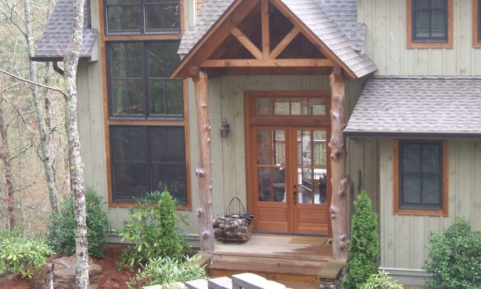 Cullowhee House | New Mountain Lodge with Stream and Lake Glenville View