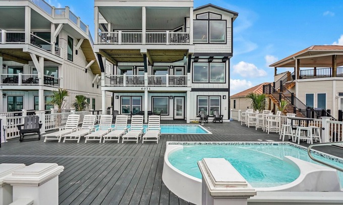 Yaupon Beach House | New-Oceanfront-Elevated Pool-Elevator-Hot Tub-Kiddie Pool/Fun Deck Spa-Sleeps34