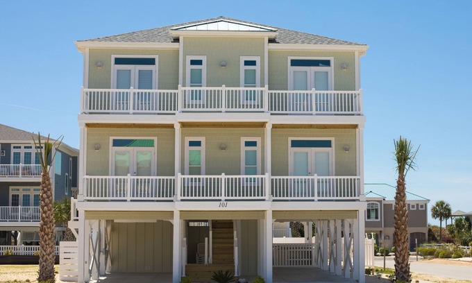 Ocean Isle Beach House | NEW PAINT 2025! OCEAN VIEWS! HUGE POOL! ELEVATOR! LARGE GROUPS!