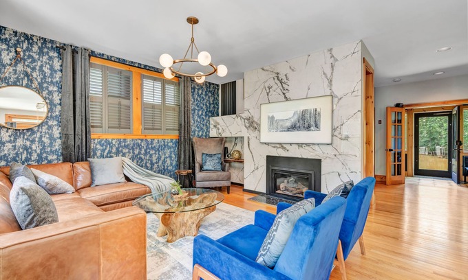 Woodstock House | NEW Vermont Luxury in Woodstock Village: Private Home, Pond & Mountain Views