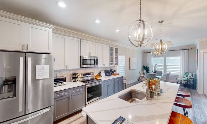 Silver Sands House | Newer home with elegant interior & fenced yard, 3 blocks to the beach