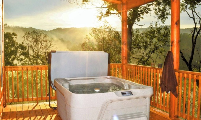 Gatlinburg - Pigeon Forge Cabin | Newly Built Cabin w/Beautiful Views! Large Deck, LED Hot Tub, WiFi, King Suite