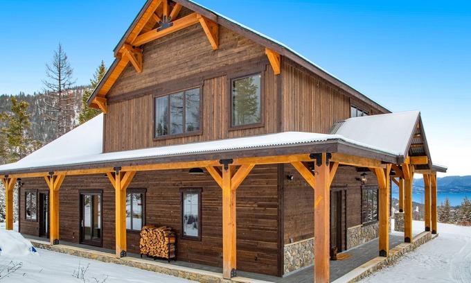 Dayton House | Newly built mountain home with water views, balcony, two kitchens, & W/D