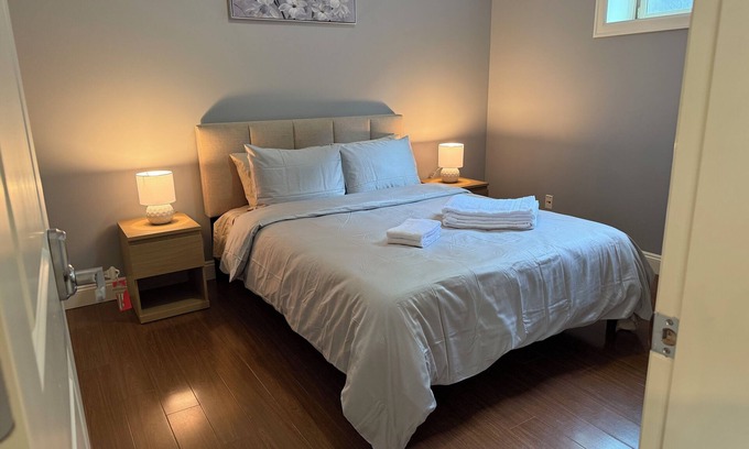 West Side House | Newly furnished Queen-bed Room2, shared bath and common space