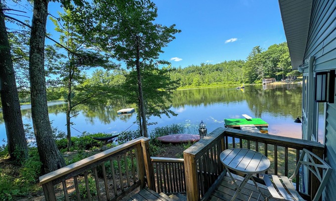 Brookline House | NH waterfront House - Private beach- Swim/Boat/Fish