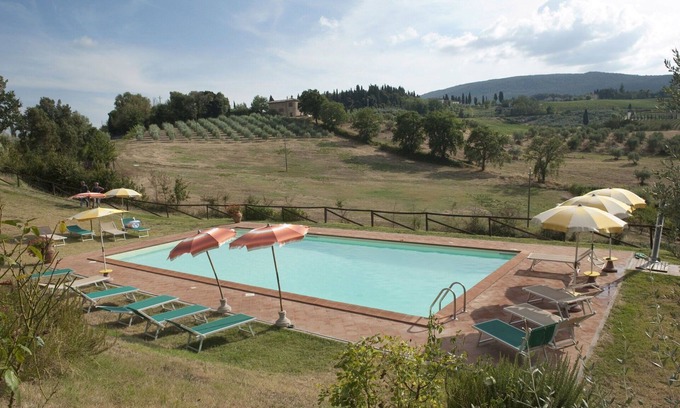 San Gimignano Apartment | Nice apartment for 4 people with A/C, pool, WIFI, pets allowed, panoramic view and parking