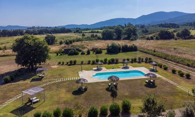 Scarlino Apartment | Nice apartment with pool, A/C, WIFI, TV, terrace, pets allowed, panoramic view and parking