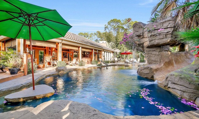 Rural Estates House | Oasis Resort-resort Spa/pool With Slide, Large Tiki Huts, And Garden Paths. Ahh!