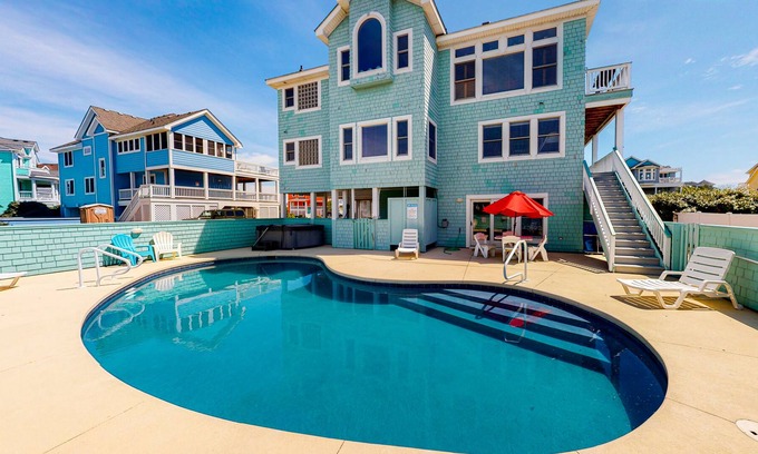 Buck Island House | Ocean-side home with private pool, hot tub, washer/dryer & rec room