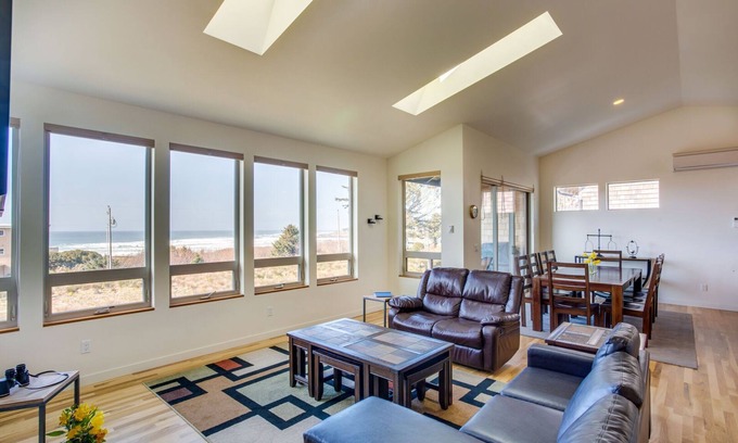Yachats House | Ocean View of Rocky Shore! Dog Friendly! Yachats!