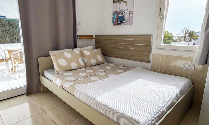 Corralejo Apartment | Ocean View Studio, Large Terrace, 100m to Beach, Pool