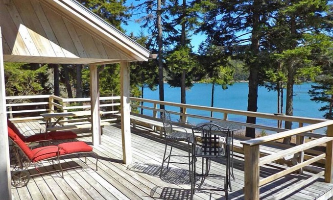 Swans Island House | Oceanfront Cove Adventure for up to 12. Gorgeous setting. 500’ of waterfront.