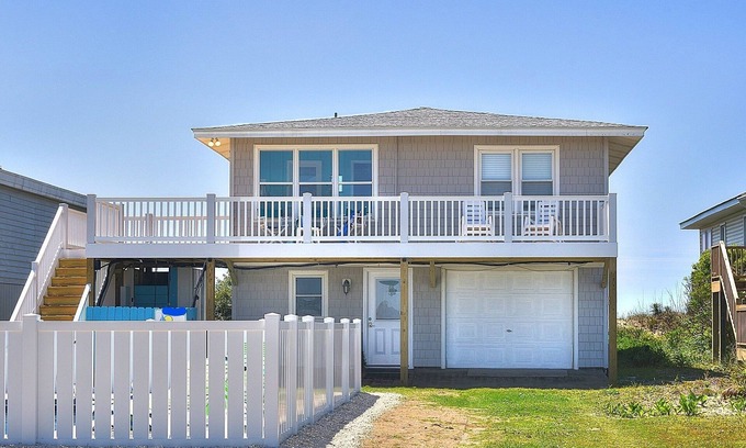 Holden Beach Cottage | Oceanfront. Heated Saltwater Pool. Perfect For A Small Family.