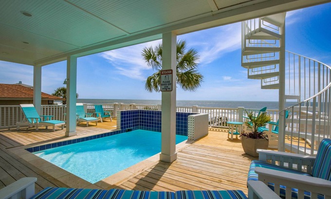 Folly Beach House | Oceanfront Home w/Private Pool, Roof Deck, Porches & Game Room - Incredible Ocean & Marsh Views