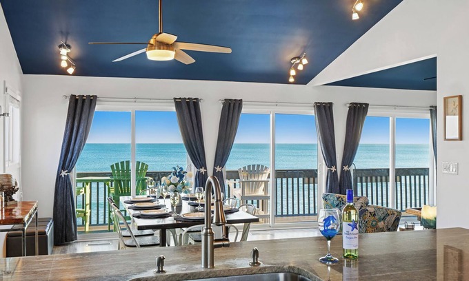 Surf City House | Oceanfront Oasis: Majestic Views! Hot Tub, Fenced Yard, Covered Outdoor Space