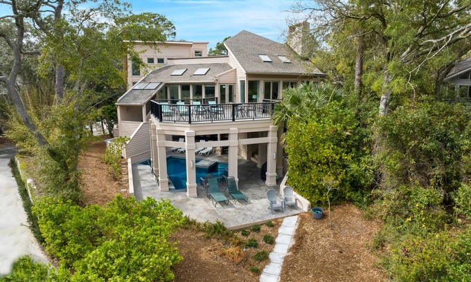 Oceanside House | Oceanside Four Bedroom Sea Pines Home with a Private Pool & Beach Boardwalk!