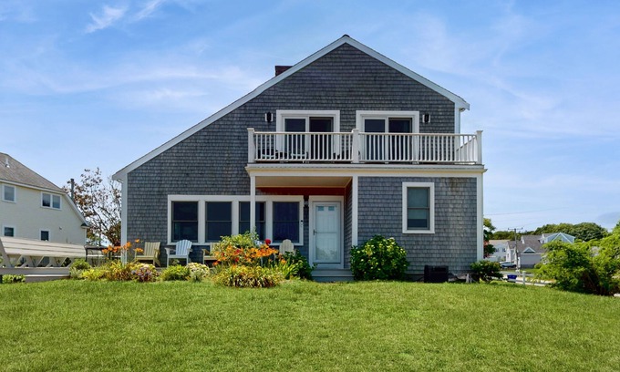 Bourne House | Oceanview Buzzards Bay getaway w/wraparound deck - steps to the Beach