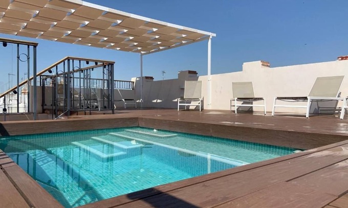San Roque Apartment | Old Town Building, Rooftop terrace with pool and views!