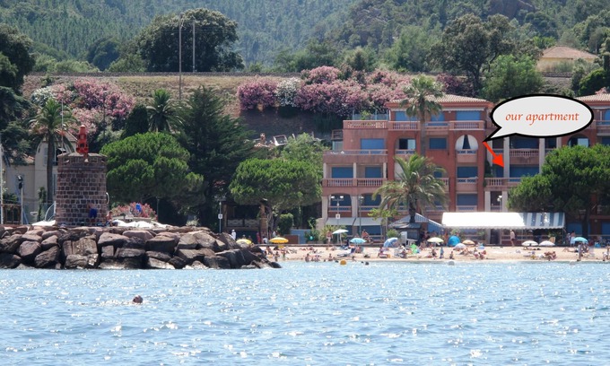 Theoule-sur-Mer Apartment | On the Best Beach in the Riviera Romantic Family Friendly 0 minutes to the beach