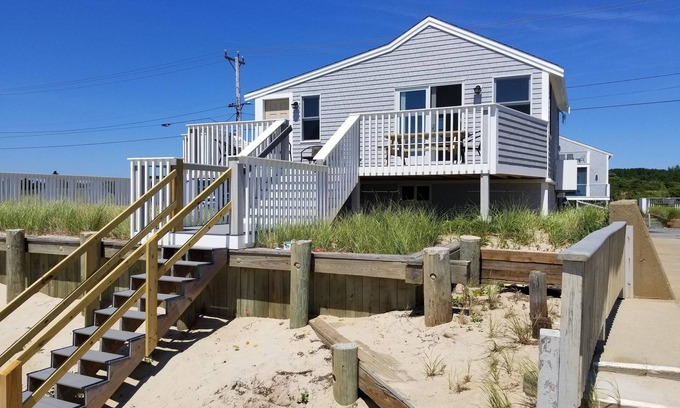 Cape Cod House | One bedroom home located Directly on Private Beach with A/C