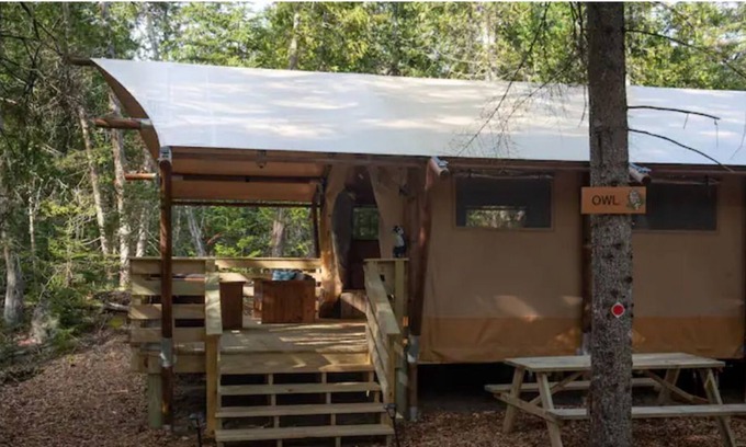 Salsbury Cove House | Owl Tent, Woods of Eden Glampground, Acadia