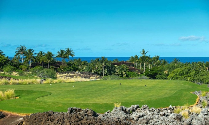 Kaupulehu House | Panoramic Ocean and Golf Course Views ! Luxury Multi Level Townhouse at Hualalai Resort- includes 2 Golf Carts