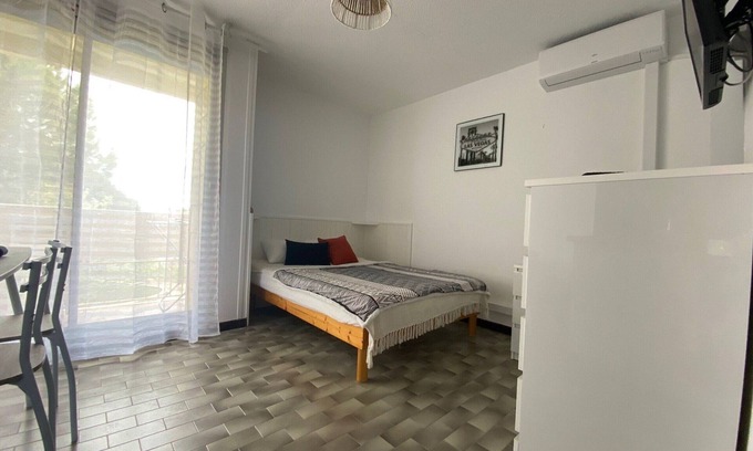 Balaruc-les-Bains Apartment | Park View, Near Thermes, Pet-Friendly, A/C, Balcony