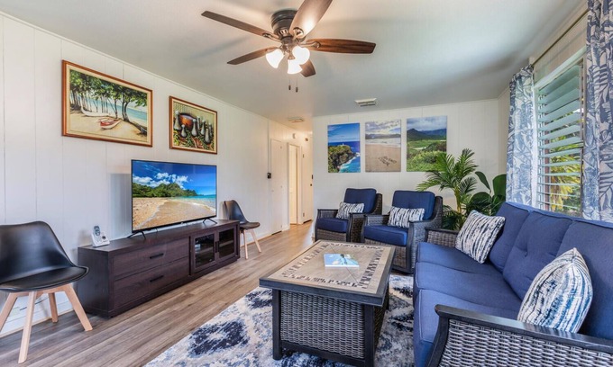 Hanalei House | Pauole Home, Hawaiian plantation-style home, ideal for families.