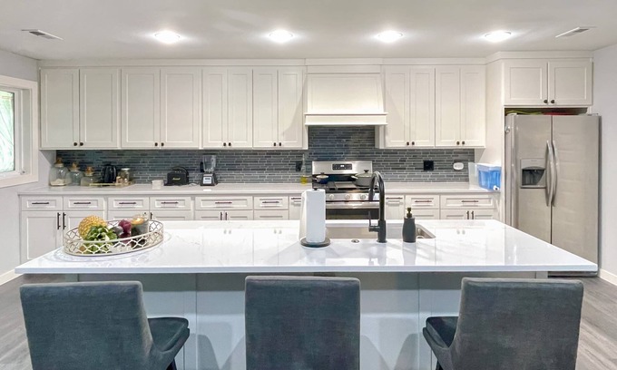 Fayetteville House | Peaceful Getaway | Patio, Nature, Custom Showers