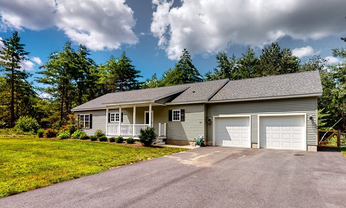 Newfield House | Peaceful lakefront home with kayaks, small dock, deck, & firepit - dog-friendly