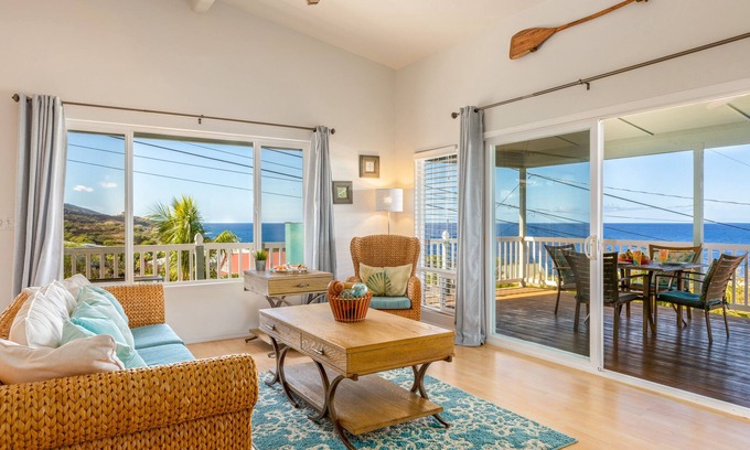 Kona Paradise House | Peaceful Paradise: Oceanfront Views - Steps from Pebble Beach