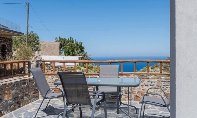 Livadia House | Peaceful, Seaview Plagia Room 1