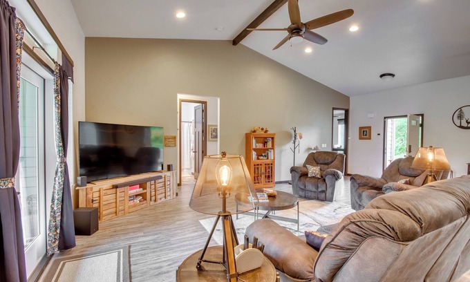 Shelton House | Peaceful Shelton Home w/Spacious Yard & Fire Pit!
