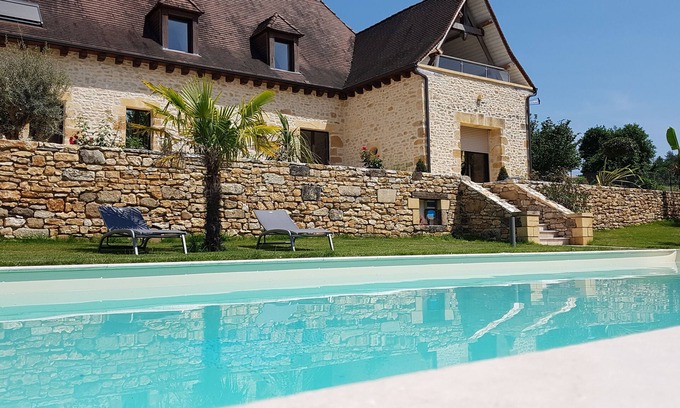 Aubas House | Pechanette, lovely large private swimming pool and completely fenced garden