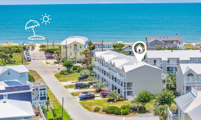 Kure Beach House | PELICAN'S REST | OCEANVIEW + POOL + WALK TO BEACH