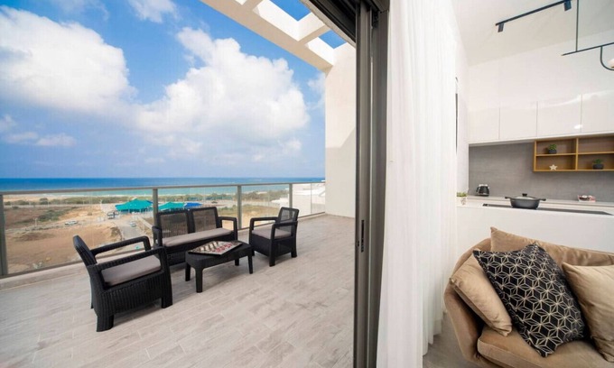 Nahariya Apartment | Penthouse Sunset Balcony by Sea N' Rent